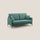Divano 2 Posti 160x94x90 cm in Tessuto Verde Acqua