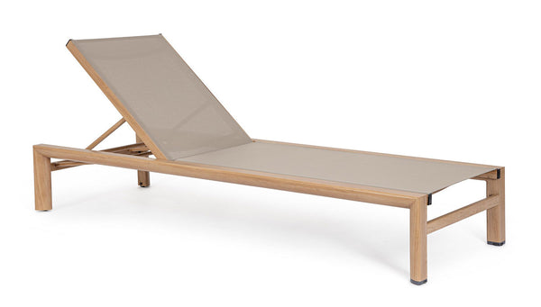 Lettino Prendisole da Esterno 74x200x98-32h cm Schienale a 4 Posizioni in Alluminio e Textilene Skipper Naturale acquista
