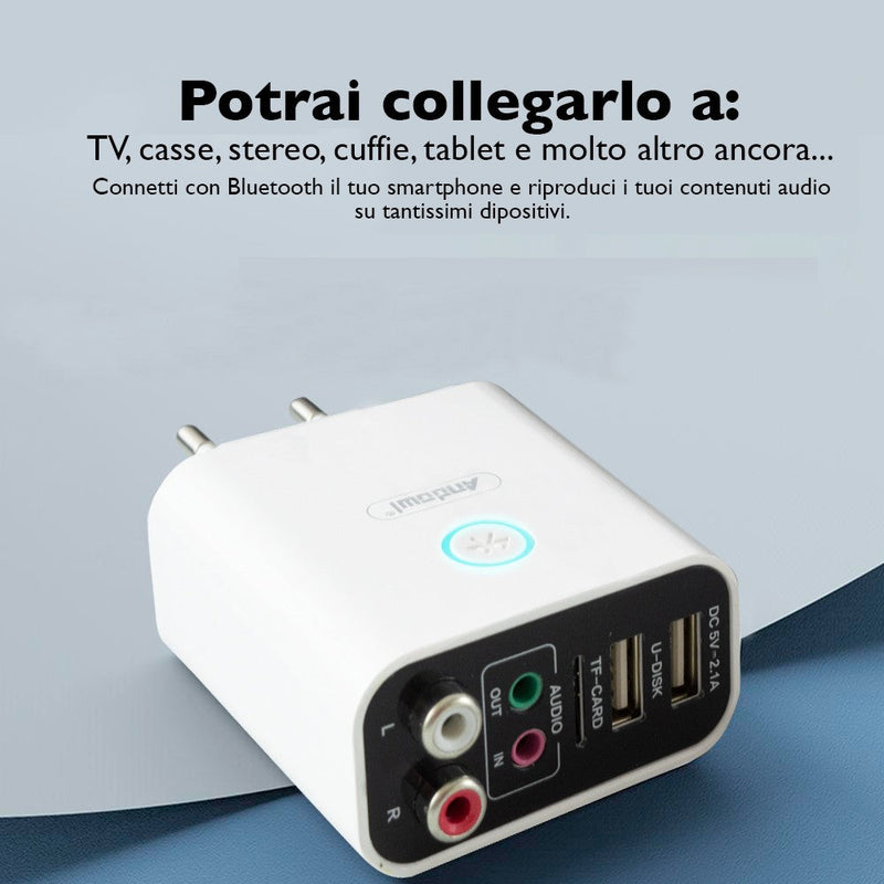 Trasmettitore Wireless Adattatore Audio Stereo Bluetooth AUX con Telecomando