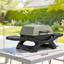 Barbecue Elettrico 2300W Portatile da Tavolo con Ripiani Laterali in Acciaio e Ghisa Nero      