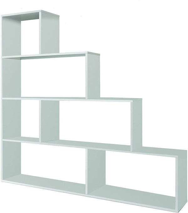 acquista Étagère Bibliothèque Design 145x29x145 cm en Bois Blanc Brillant