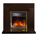 Camino Elettrico da Pavimento 85x95x30 cm Effetto Fiamma 2000W Arthur & Meridian Wenge