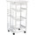 Desserte Cuisine 47x37x83 cm 3 Paniers 2 Porte Bouteilles Blanc