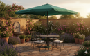Ombrellone Rettangolare da Giardino 3x4 m Palo Ø48 mm in Alluminio Soriani Verde