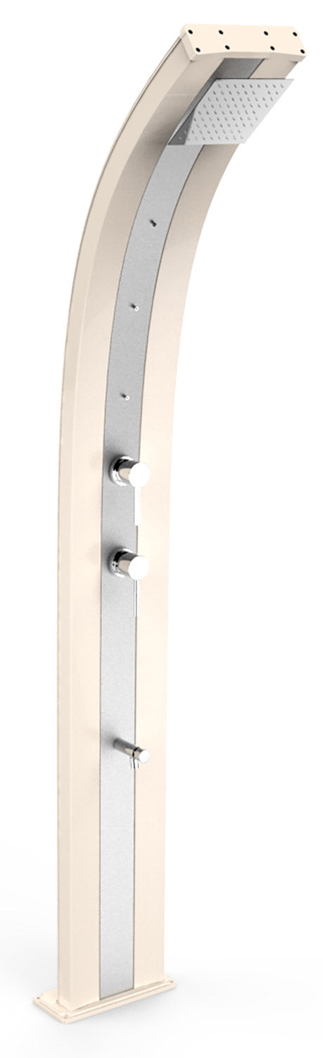sconto Doccia Solare da Giardino 40L Miscelatore Nebulizzatore e Lavapiedi Arkema Dada Fascia Inox Sabbia