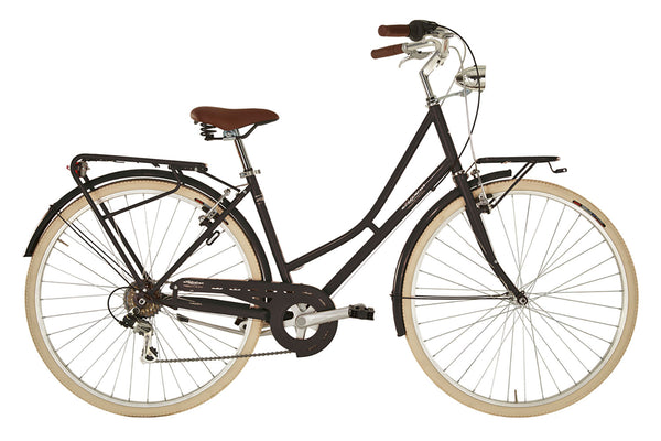 Bicicletta City da Donna 28" Design Vintage Cambio 6V Shimano Freni V-Brake Viaggio Nero sconto
