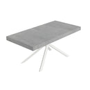 Tavolo Allungabile 180-284x90x74 cm Niket Cemento Gambe Bianche