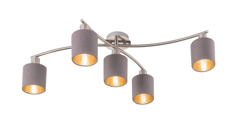 Plafoniera da Interno  E14 in Metallo Nickel Opaco