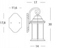 Lampada Applique Esagonale Piccola Colore Ruggine per Esterno Linea Rice Sovil