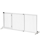 Cancellino per Cani Taglia Regolabile a 3 Pannelli 113-166x36x71 cm in Legno di Pino Bianco