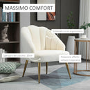 Poltrona Imbottita 63x65x84 cm in Velluto Bianca