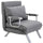 Poltrona Letto Singolo con Schienale Regolabile a 5 Livelli e Cuscino 65x69x80 cm in Tessuto Grigio Chiaro