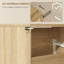 Scarpiera a Specchio 63x17x146 cm a 4 Ante Antiribaltamento in Legno color Legno      