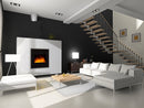 Camino Elettrico da Parete Effetto Fiamma 1800W CheminArte Black River Nero