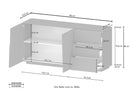 Credenza 2 Ante 180x44x86 cm Pongo 2A 3C Rovere Wotan  
