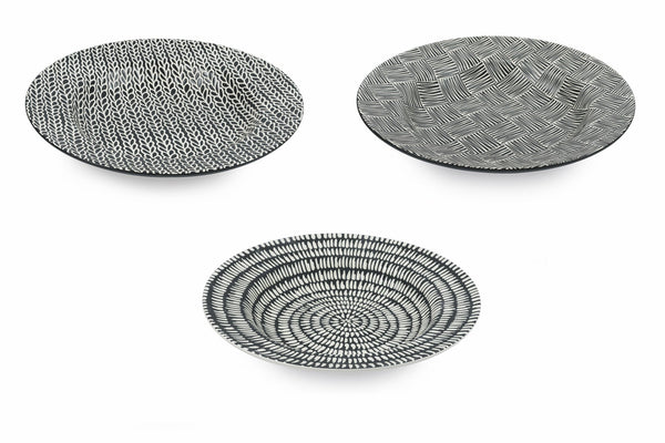 online Set de 6 Assiettes Bol à Pâtes en Porcelaine Ø28 cm Décoration Tribal Relief VdE Tivoli 1996 Tombouctou