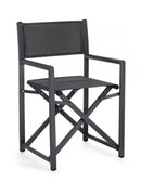Set 2 Sedie Regista da Giardino 48x56x86h cm Taylor Grigio Scuro/Antracite 