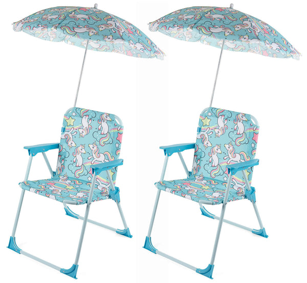 Lot de 2 chaises de plage pliantes Spiaggine pour enfants avec parapluie licorne Soriani Oxford prezzo