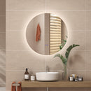 Specchio Bagno Ø80 cm con Luci LED Regolabili Interruttori Touch e Design Antiappannamento      