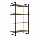 Scaffale Lader con Struttura e Ripiani H1150 Verniciato Nero Acciaio e Legno Emuca