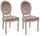 Lot de 2 chaises 48x46x96h cm Mathilde Tortora