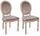 Lot de 2 chaises 48x46x96h cm Mathilde Tortora