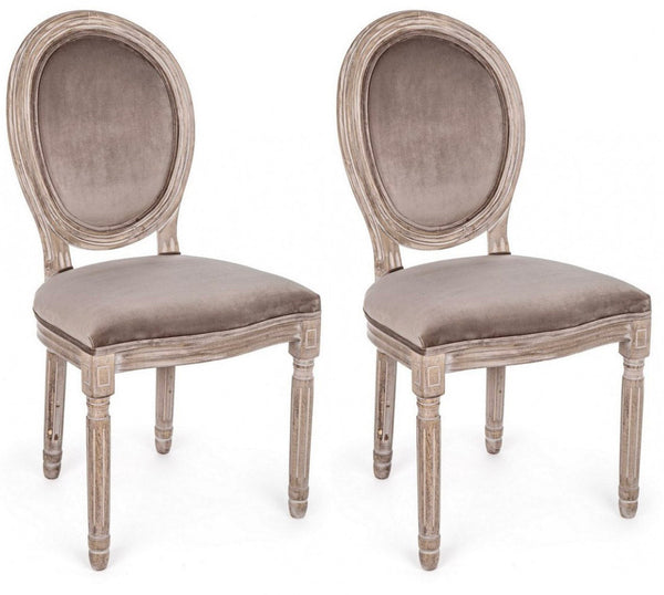 prezzo Lot de 2 chaises 48x46x96h cm Mathilde Tortora
