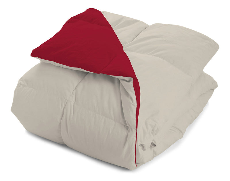 Piumino in Piuma di Anatra 350gr Doubleface Bordeaux\/Panna