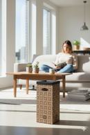 Pattumiera Per Raccolta Rifiuti 28x28xh70 cm in Cartone Con Stampa Grafica G1 Beige