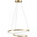 Lampada a Sospensione LED 38 W 58x58x100 cm con 3 Temperature di Colore 3000-6000K e Altezza Regolabile in Acciaio e Plastica Oro      