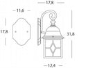Lampada Applique Quadrata Piccola Colore Nero e Argento per Esterno Linea Rice Sovil