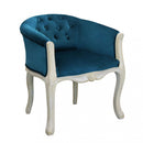 Poltrona Coreen in Velluto Blu 61x61x71 h cm in Legno Blu