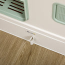 Lettiera per Gatti Chiusa 50x40x40 cm con Deodoranti Vassoio e Paletta Verde e Bianco  