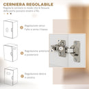 Credenza Cucina Alta con 2 Armadietti e un Cassetto Centrale 70,8x34x180 cm in MDF Bianco      