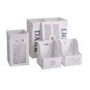 Set Cesta e 2 Portatutto in Vimini 56x30H56cm Rachele Bianco
