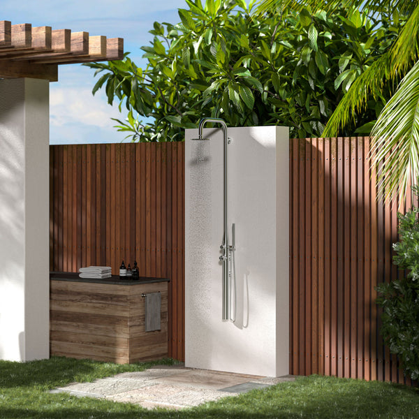 Doccia da Giardino in Acciaio Inox Installazione a Parete Sined Pula sconto