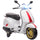 Moto Elettrica per Bambini Licenza Ufficiale Piaggio Vespa Sprint 12V con Rotelle Luci e Suoni Bianco
