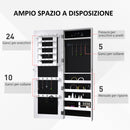 Specchiera Armadio Portagioielli da Parete in Legno MDF Bianco 37x9.5x112 cm 