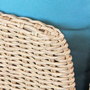 Set Salotto da Giardino Divano 2 Poltrone e Tavolino in Acacia Sbiancata e Polyrattan Santa Maria