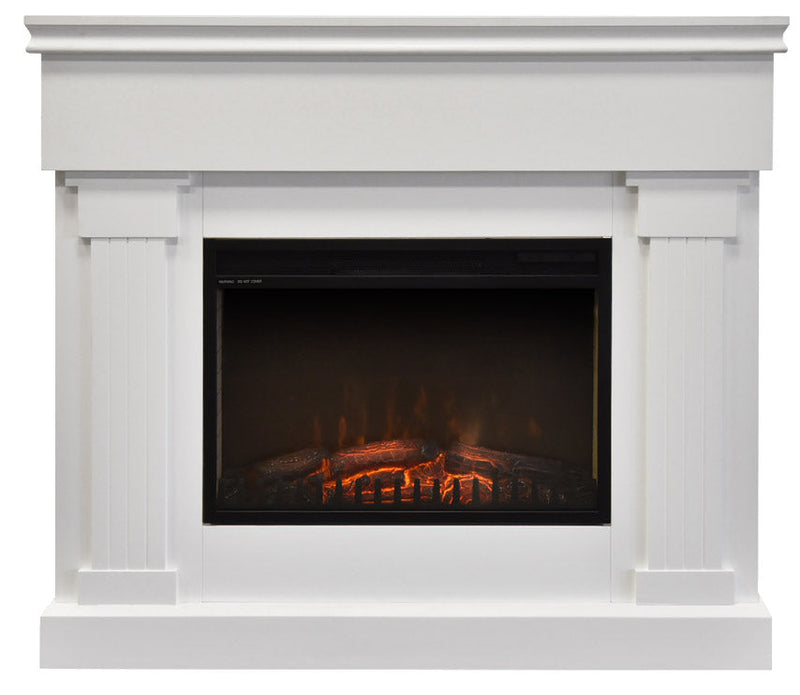 Camino Elettrico da Pavimento Effetto Fiamma 1800W Taylor Bianco