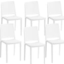 Set 6 Sedie 46x56x81 cm in Polipropilene Porto Bianca
