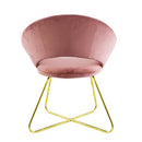 Set 2 Sedie Vintage 58x64x83 cm in Tessuto Effetto Velluto Greta Rosa antico