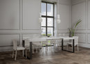 Tavolo Allungabile 140-244x90x77 cm Tecno Bianco Frassino Gambe Antracite 