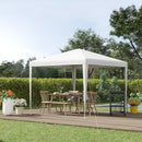 Gazebo da Giardino  per Esterno e Interno 2,7x2,7m Telaio in Acciaio Bianco