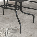 Set da Giardino Divano 2 Poltrone Pieghevoli e Tavolino Piano in Vetro   Grigio