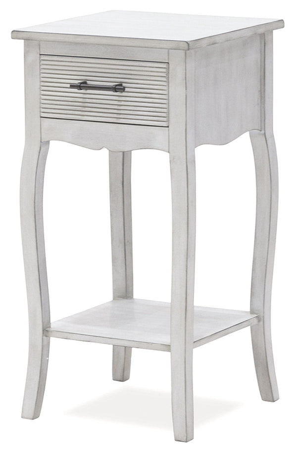 acquista Table de Chevet avec Tiroir 35x35x69 cm en Bois Soriani Gris Antique