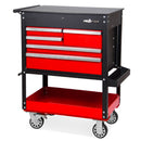 Carrello Porta Attrezzi da Officina  92,5x52x106 cm in Acciaio Nero e Rosso