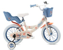 Bicicletta per Bambine 14" Disney Stitch Freni Caliper e Stabilizzatori in Acciaio Hi-Ten Beige