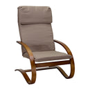 Poltrona  in Tessuto e Legno con Cuscino 67x82xH94cm Crema