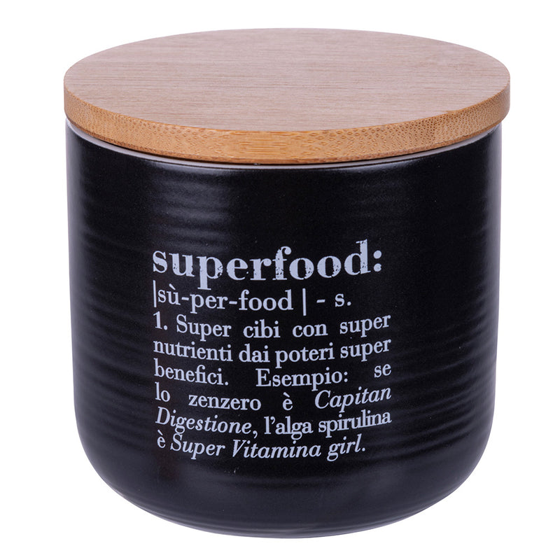 Barattolo Piccolo Superfood 500 ml in New Bone China VdE Tivoli 1996 Nero